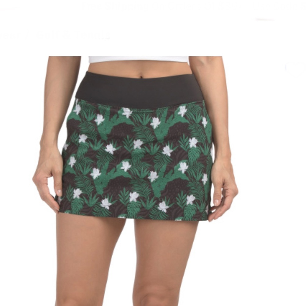 PUMA GOLF Black And Green Tropical Blake Skort Women's Size XL